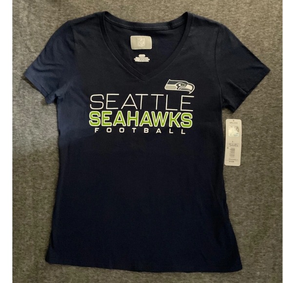 NFL Seattle Seahawks T-Shirt Football V-Neck Short Sleeve Womens XXL NWT - Picture 1 of 7